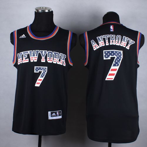 Men's New York Knicks Active Player Custom Black USA Flag Fashion Stitched Basketball Jersey